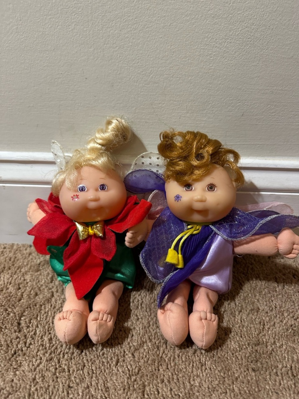 Vintage 1995 Cabbage Patch Kids Garden Fairies Dolls Lot Of 2 CPK